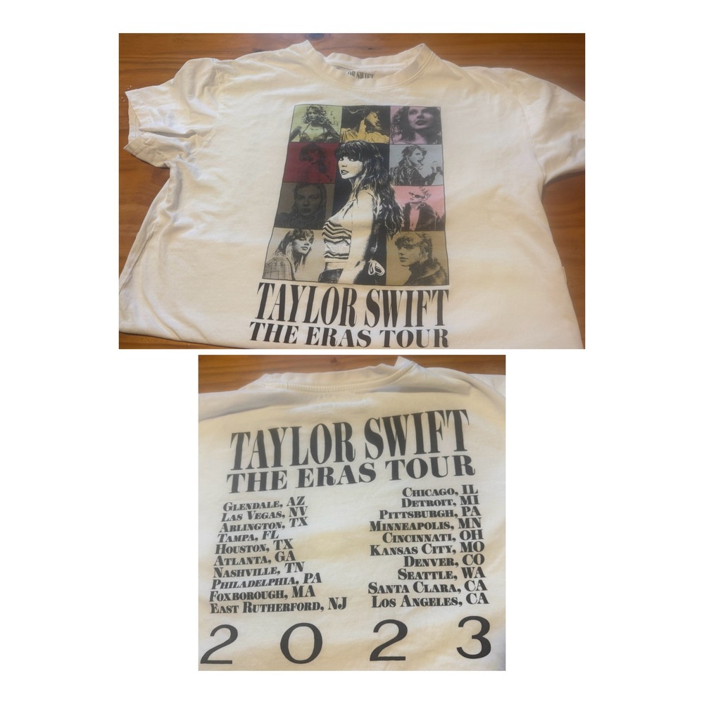 Taylor Swift The Eras Tour Tee Graphic Shirt XL White 2023 Concert‎ Merch